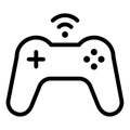 Game control wireless joystick single isolated icon with outline style Royalty Free Stock Photo