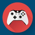 Game controller flat icon with long shadow Royalty Free Stock Photo
