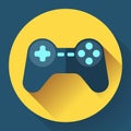 Game controller flat icon with long shadow Royalty Free Stock Photo