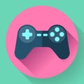 Game controller flat icon with long shadow Royalty Free Stock Photo