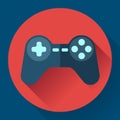 Game controller flat icon with long shadow Royalty Free Stock Photo