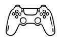 Game controller gamepad, hand drawn doodle, line art, monochrome, hand drawn Royalty Free Stock Photo
