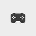 Game controller icon in a flat design in black color. Vector illustration eps10 Royalty Free Stock Photo