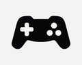 Video Game Controller Icon. Wireless Gaming Console Control Joystick Arcade. Black White Sign Symbol EPS Vector Royalty Free Stock Photo