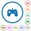 Game controller icons with shadows and outlines Royalty Free Stock Photo