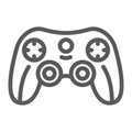 Game controller line icon, game and play, joystick sign, vector graphics, a linear pattern on a white background. Royalty Free Stock Photo