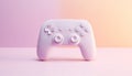 Game controller pastel colored background. pastel Joystick illustration. Gamepad for game console. 3D render copy space