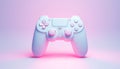 Game controller pastel colored background. pastel Joystick illustration. Gamepad for game console. 3D render copy space