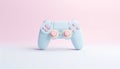 Game controller pastel colored background. pastel Joystick illustration. Gamepad for game console. 3D render copy space