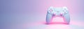 Banner Game controller pastel colored background. pastel Joystick illustration. Gamepad for game console. 3D render copy