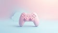 Game controller pastel colored background. pastel Joystick illustration. Gamepad for game console. 3D render copy space