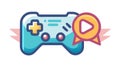 Game Controller with Play Button Icon: Gaming & Media, vector design Generative AI Royalty Free Stock Photo