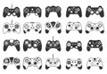 Game controller silhouette, Game Controller SVG, Video games joystick, Joypad SVG, Game console vector illustration-V02