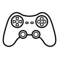 Game controller vector icon. Outline joystick. Isolated illustration on white background