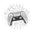 Game controller. Video gamepad sketch vector Royalty Free Stock Photo