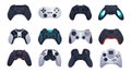 Game controllers. Gaming accessories. Electronic equipment. Computer peripherals. Gamepad, mouse and keyboard. Joysticks Royalty Free Stock Photo