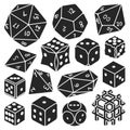 Game craps vector black set icon. Vector illustration dice on white background. Isolated black set icon game craps. Royalty Free Stock Photo