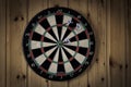 The Game of Darts. Dartboard. Dart in bullseye. Royalty Free Stock Photo