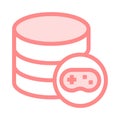 Game database color line icon Royalty Free Stock Photo