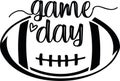 Game day with football t shirt design banner design svg vector with image illustration cut file for cricut and silhouette