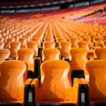 Game day pause Empty stadium seats set the pre match scene