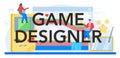 Game designer typographic header. Creative process of a computer Royalty Free Stock Photo
