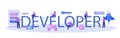 Game developer typographic header. Creative process of a computer Royalty Free Stock Photo