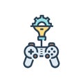 Color illustration icon for Game Developing, sport and development