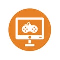 Game Developing icon / orange vector