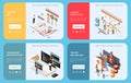 Game Development Banners Set Royalty Free Stock Photo