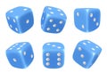 Game dice. 3d cubes for gambling symbols of lucky random choice different risky playing dice with six sides decent Royalty Free Stock Photo