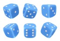 Game dice. 3d cubes for gambling symbols of lucky random choice different risky playing dice with six sides decent vector pictures Royalty Free Stock Photo