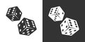 Game dice graphic icons set