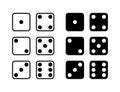 Game dice icons set white background vector illustration