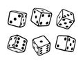 Game dice isometric icons set isolated vector illustration