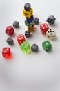 Game dice multiple colors random Royalty Free Stock Photo