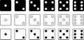 Game dice. Set of Ludo dices collection from one to six. Vector illustration. Royalty Free Stock Photo