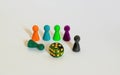 Game dice  on white coloroful figure Royalty Free Stock Photo