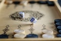 Game dices on the wooden board of backgammon. Happiness is in small things, enjoying life concept Royalty Free Stock Photo