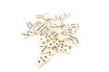 Game dominoes rectangular bottom plastic range of the white background