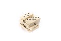 Game dominoes rectangular bottom plastic range of the white background