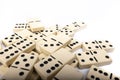 Game dominoes rectangular bottom plastic range of the white background