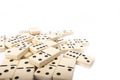 Game dominoes rectangular bottom plastic range of the white background