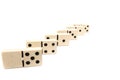 Game dominoes rectangular bottom plastic range of the white background