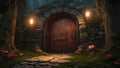 A game with a door to fairy land and a puzzle. The game is designed with graphics and logic, Royalty Free Stock Photo