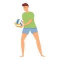 Game educational icon cartoon vector. Beach volleyball play