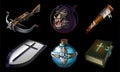 Set collection with realistic game icons