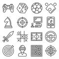 Game and Entertainment Icons Set on White Background. Vector