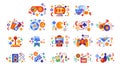 Game and Entertainment Object Composition with Gamepad, Arcade, Bowling Pin, Video Game, Dice and Cards Vector Set Royalty Free Stock Photo