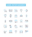 Game entertainment vector line icons set. Gaming, Entertainment, Computer, Video, Console, Online, Adventure